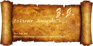 Zoltner Juvenál névjegykártya